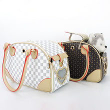 Load image into Gallery viewer, Dog and Cat Carrier Bag - Grey & White Checker