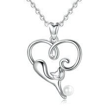 Load image into Gallery viewer, Cat and Pearl Pendant and Necklace