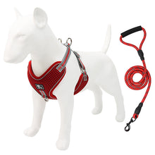 Load image into Gallery viewer, Adjustable Reflective Dog Harness and Leash Set