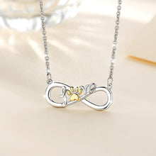 Load image into Gallery viewer, Infinity Love with Gold Paw Pendant and Necklace