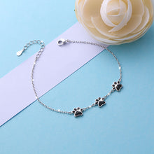 Load image into Gallery viewer, Adjustable Black Paw Print Bracelet