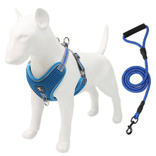 Load image into Gallery viewer, Adjustable Reflective Dog Harness and Leash Set