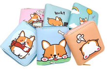 Load image into Gallery viewer, Cartoon Corgi Print Small Wallet