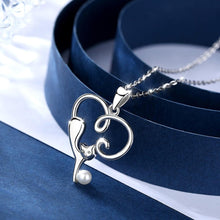 Load image into Gallery viewer, Cat and Pearl Pendant and Necklace