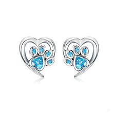 Load image into Gallery viewer, Paw Print Stone Stud Earrings