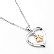 Load image into Gallery viewer, Heart with Paw Pendant and Necklace