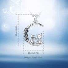 Load image into Gallery viewer, 2 Cats and 3 Roses Pendant and Necklace