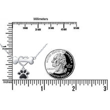 Load image into Gallery viewer, Bone and Black Paw Print Pendant and Necklace