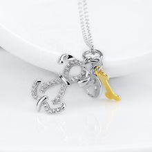 Load image into Gallery viewer, Dog, Gold Bone and Paw Pendant and Necklace