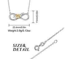 Load image into Gallery viewer, Infinity Love with Gold Paw Pendant and Necklace