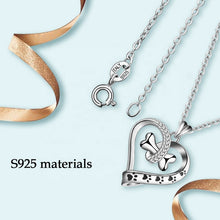 Load image into Gallery viewer, Bone in Heart and Black Pawprint Pendant and Necklace