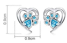 Load image into Gallery viewer, Paw Print Stone Stud Earrings