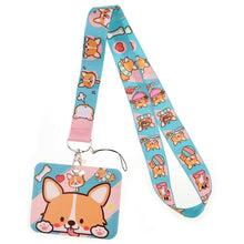 Load image into Gallery viewer, Cartoon Corgi Horizontal Card Holder and Fabric Lanyard