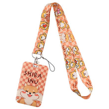 Load image into Gallery viewer, Cartoon Single Shiba Inu Card Holder and Fabric Lanyard
