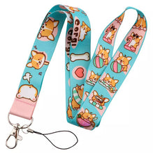 Load image into Gallery viewer, Cartoon Corgi Horizontal Card Holder and Fabric Lanyard