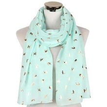Load image into Gallery viewer, Rose Gold Tone Cat Print Scarf