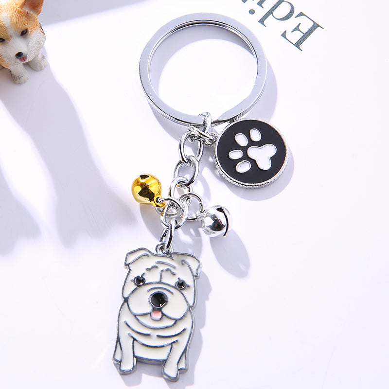 Cartoon Bulldog Puppy Keychain