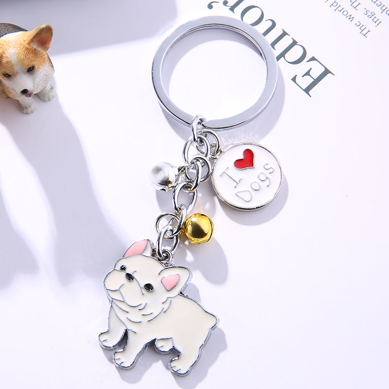 Cartoon French Bulldog Keychain