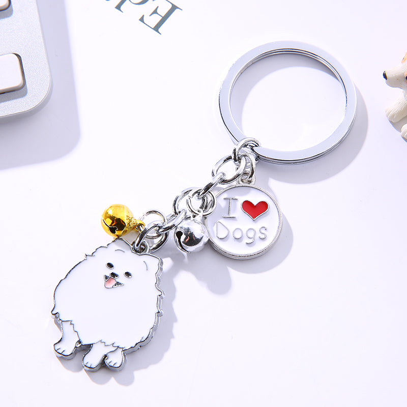 Cartoon Samoyed Puppy Keychain