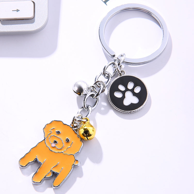 Cartoon Goldendoodle Keychain