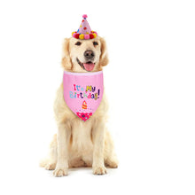 Load image into Gallery viewer, Dog and Cat Birthday Hat and Bandana Set
