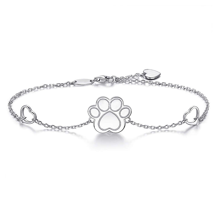 Adjustable Paw and Heart Bracelet