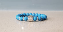 Load image into Gallery viewer, Antique Style Stone Bead Paw Print Bracelet

