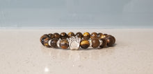 Load image into Gallery viewer, Antique Style Stone Bead Paw Print Bracelet
