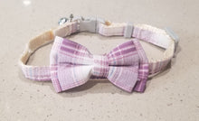 Load image into Gallery viewer, 1 cm Plaid Design with Bow Adjustable Dog and Cat Collar
