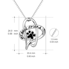 Load image into Gallery viewer, Best Friend Black Paw Print Pendant and Necklace
