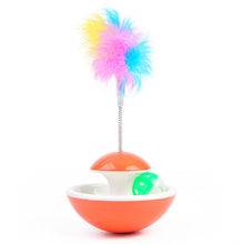 Load image into Gallery viewer, Interactive Colourful Cat Tumbler Toy with Feather and Ball
