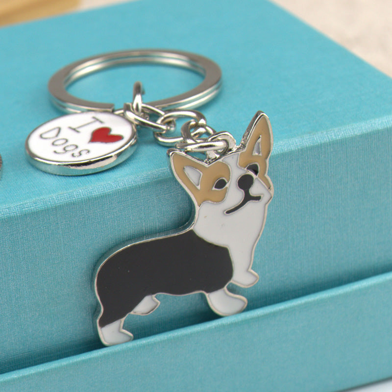 Cartoon Pembroke Welsh Corgi Dog Keychain