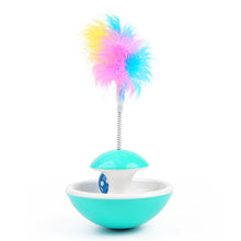 Load image into Gallery viewer, Interactive Colourful Cat Tumbler Toy with Feather and Ball
