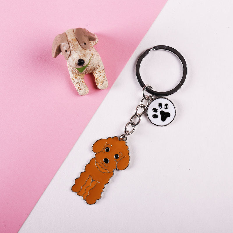 Cartoon Labradoodle Keychain