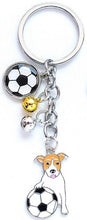 Load image into Gallery viewer, Cartoon Jack Russel Dog with Soccer Ball Keychain
