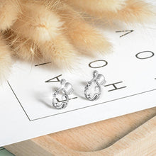 Load image into Gallery viewer, Cat with 2 Gold Tone Paw Print Stud Earrings
