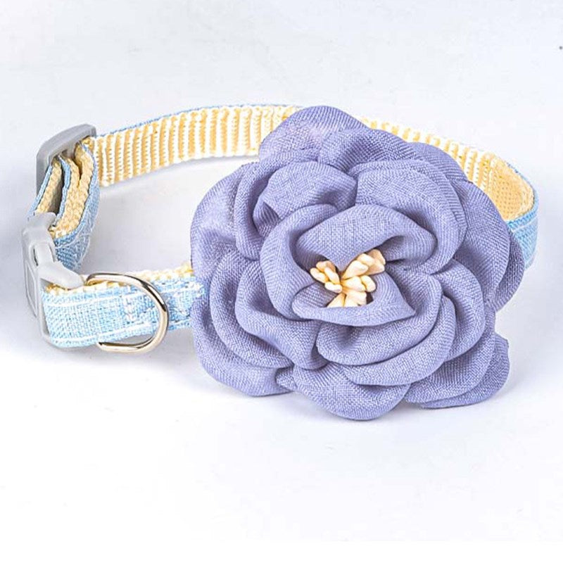 1 cm Camellia Flower Adjustable Cat Collar