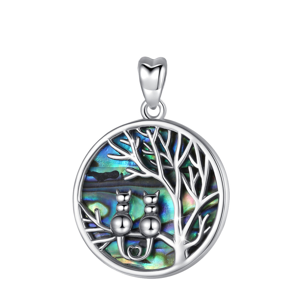 2 Cats Tree of Life Pendant and Necklace