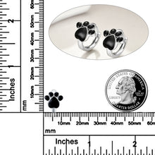 Load image into Gallery viewer, Black Paw Print Small Hoop Earrings
