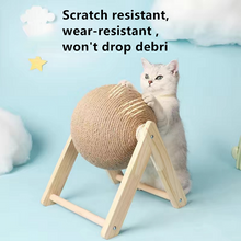 Load image into Gallery viewer, Solid Wood Climbing Sisal Cat Scratching Ball Toy
