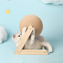 Load image into Gallery viewer, Solid Wood Climbing Sisal Cat Scratching Ball Toy
