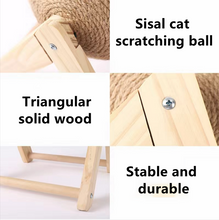 Load image into Gallery viewer, Solid Wood Climbing Sisal Cat Scratching Ball Toy
