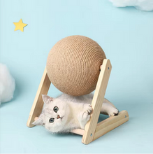 Load image into Gallery viewer, Solid Wood Climbing Sisal Cat Scratching Ball Toy
