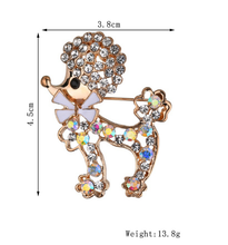 Load image into Gallery viewer, Chic Poodle Dog Rhinestone Brooch Pin
