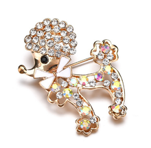 Load image into Gallery viewer, Chic Poodle Dog Rhinestone Brooch Pin
