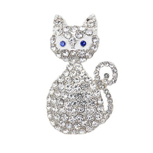 Load image into Gallery viewer, Antique Cat Rhinestone Brooch Pin
