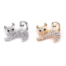 Load image into Gallery viewer, Cute Kitten Rhinestone Brooch Pin
