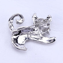 Load image into Gallery viewer, Cute Kitten Rhinestone Brooch Pin
