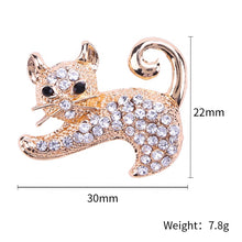 Load image into Gallery viewer, Cute Kitten Rhinestone Brooch Pin
