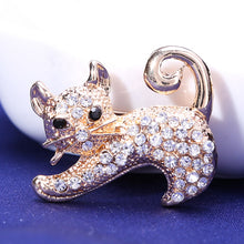 Load image into Gallery viewer, Cute Kitten Rhinestone Brooch Pin
